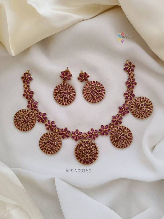 Trendy peacock real kemp bridal necklace