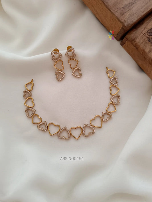 Beautiful heart shape AD necklace