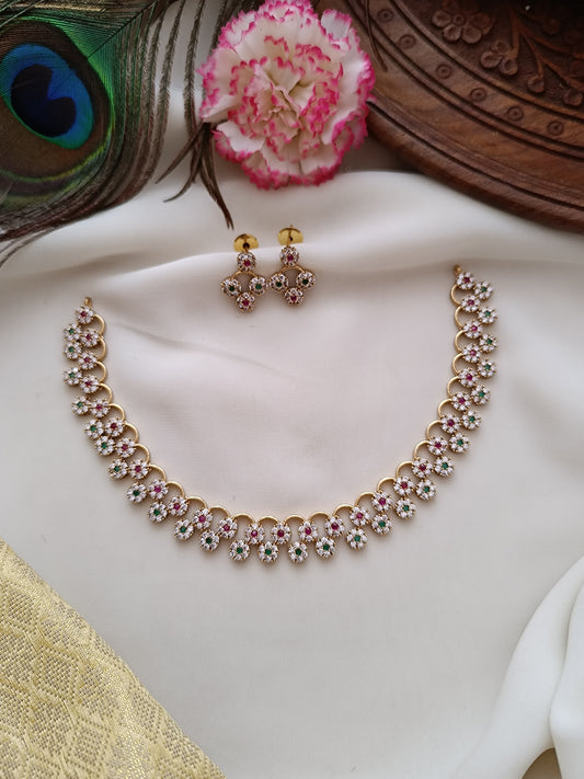 Diamond Look Like Two Layer Necklace