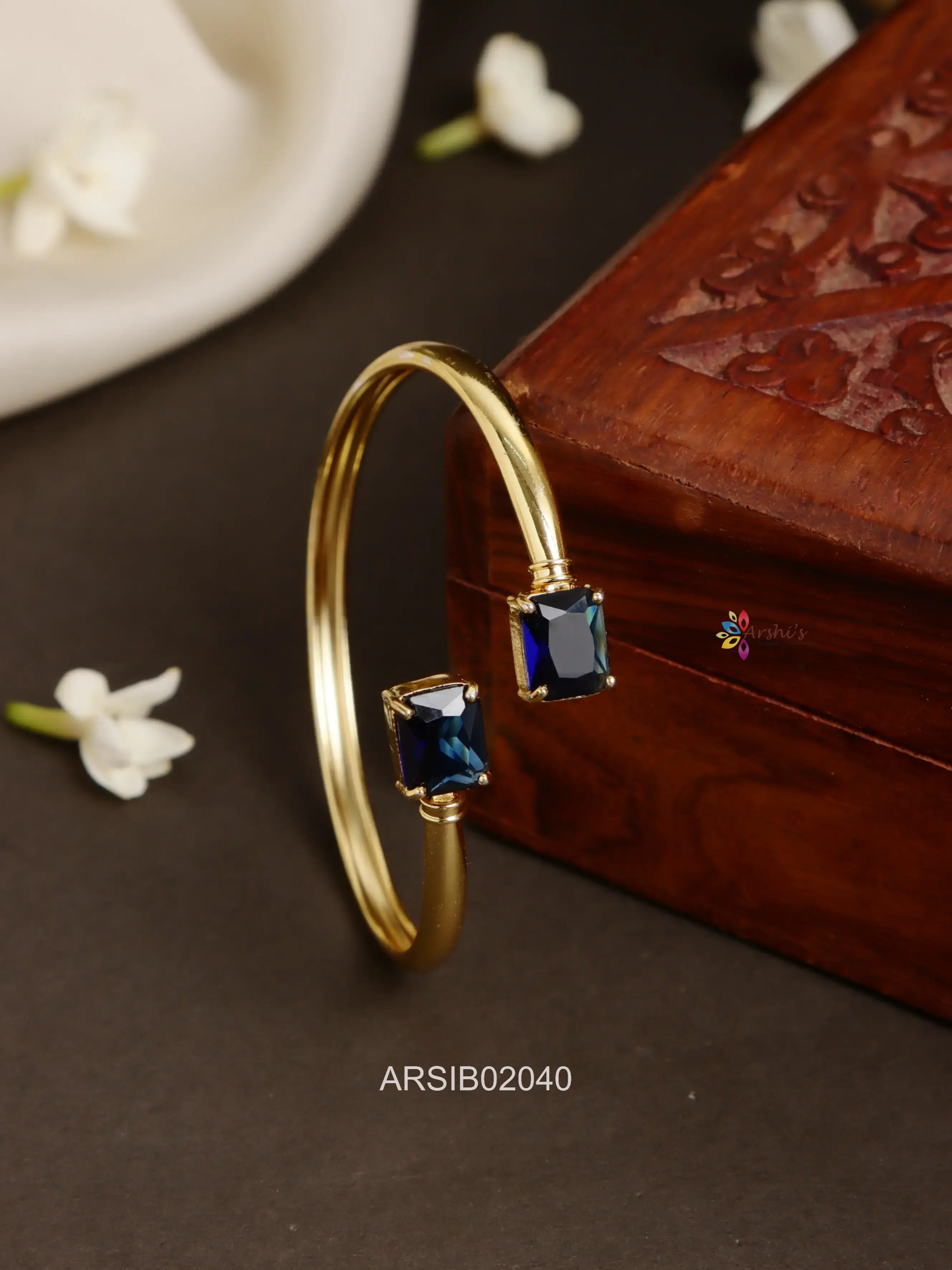 Square Blue Stone Bracelet bangle – Arshis