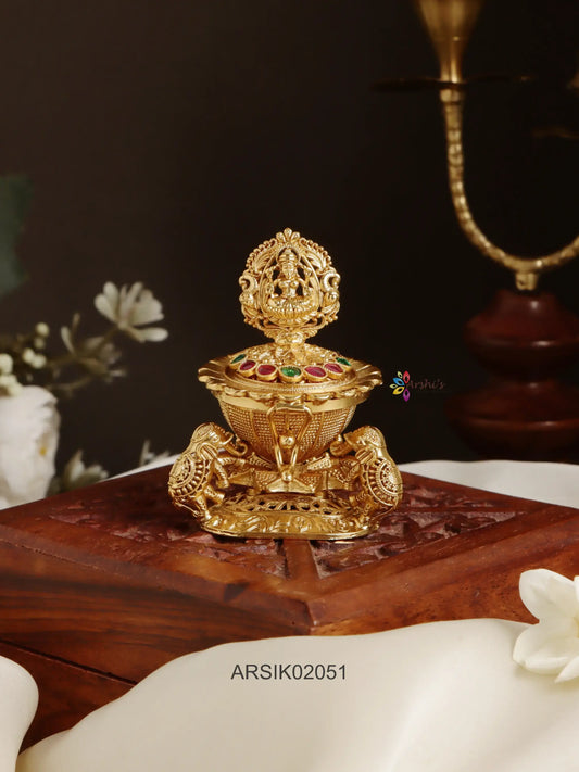 Temple and Elephant Kumkum Box