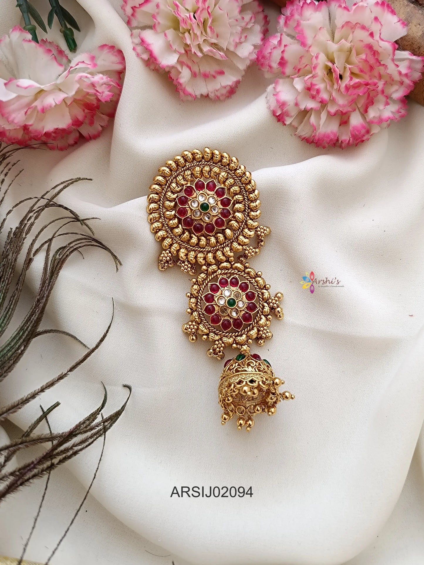 Kemp Stone Three Step Hair Brooch