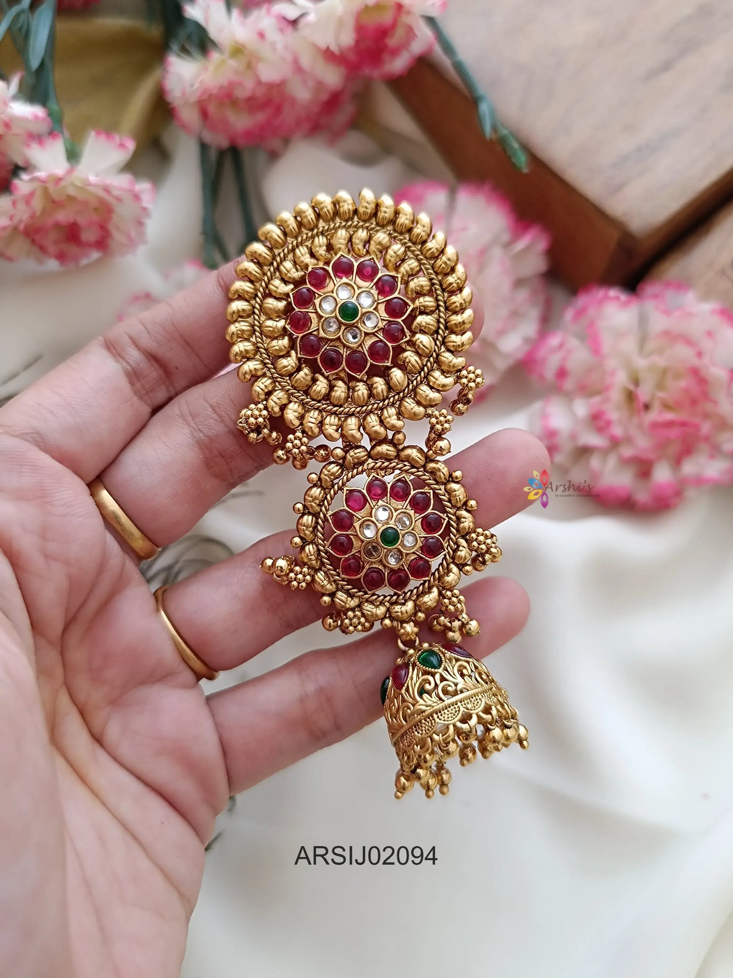 Kemp Stone Three Step Hair Brooch