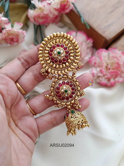 Kemp Stone Three Step Hair Brooch