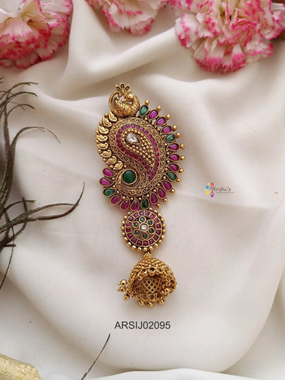 Mango and Peacock Design Hair Brooch