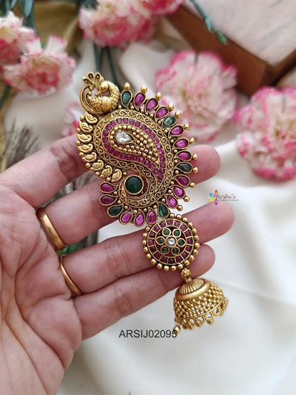 Mango and Peacock Design Hair Brooch
