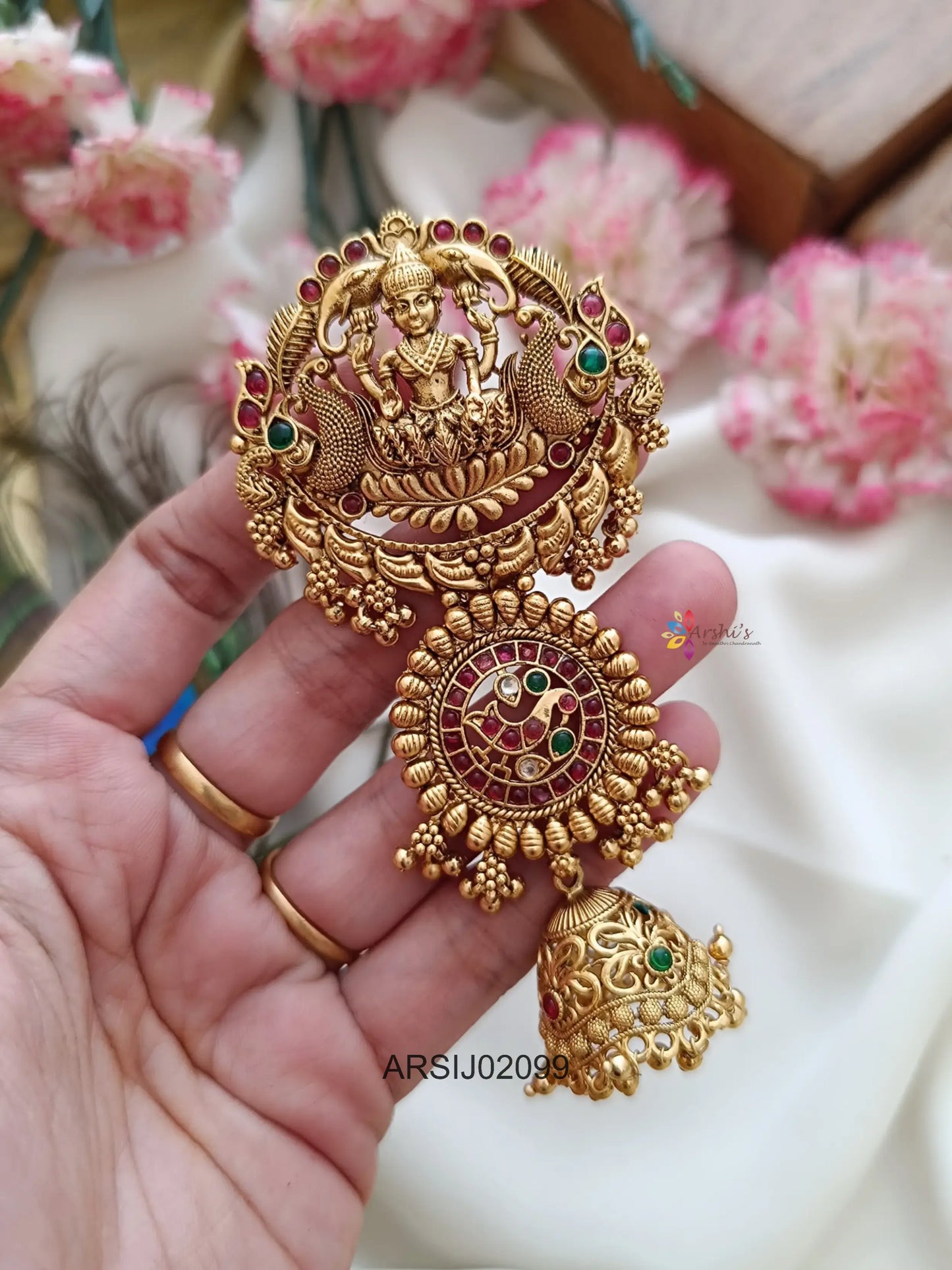 Temple Peacock Design Hair Brooch