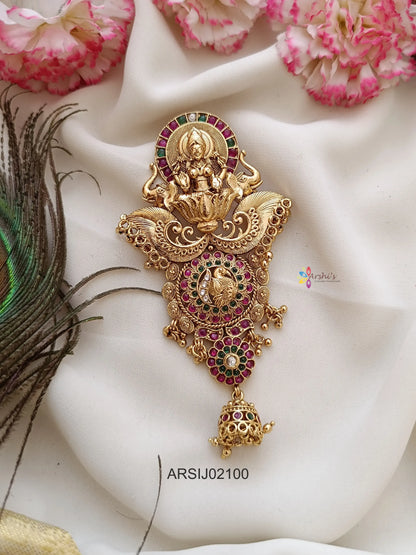 Temple Design Jhumka Drop Hair Brooch