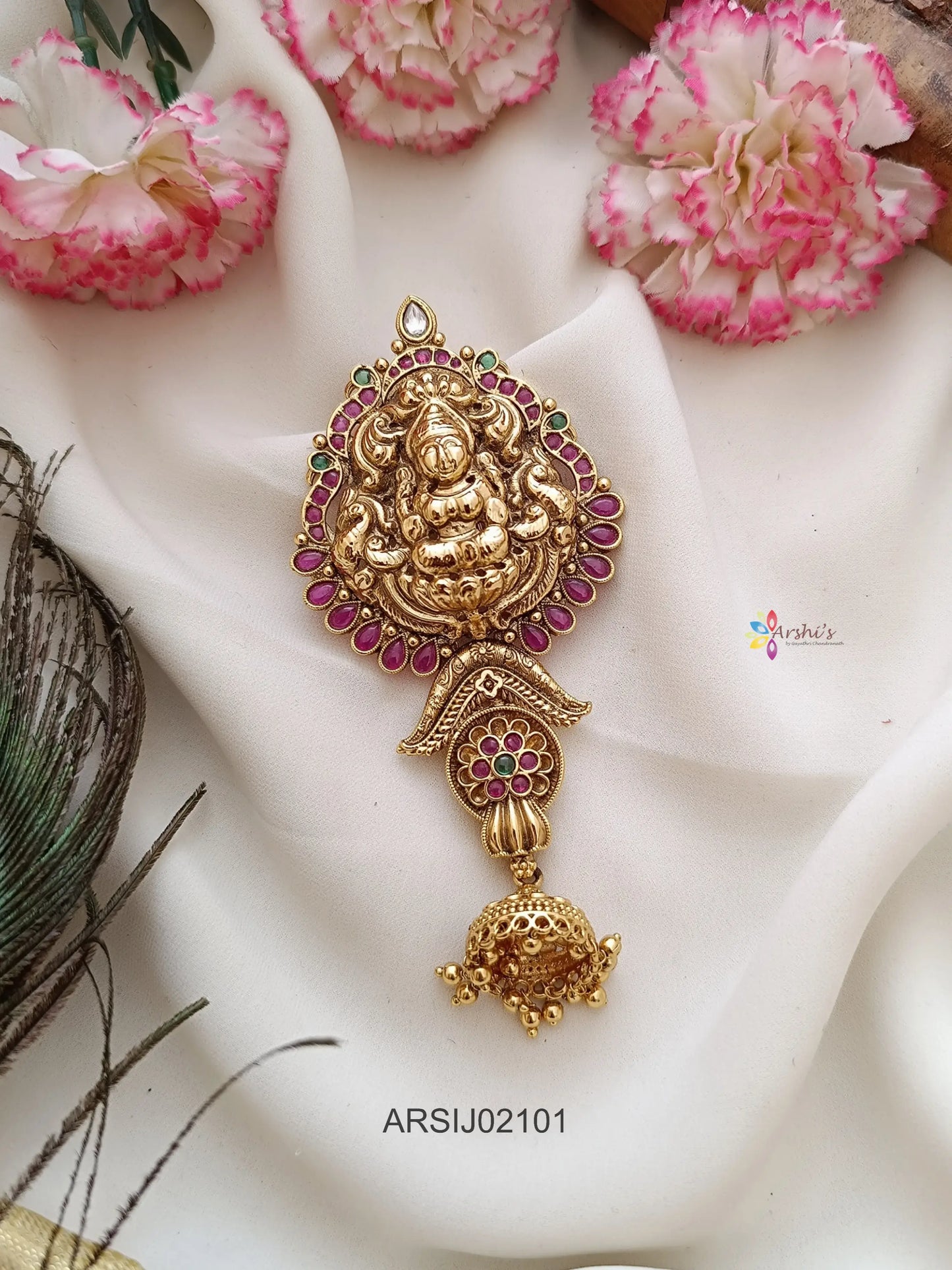Temple Jhumka Hair Brooch