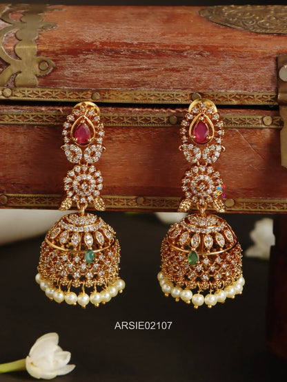 AD Stone Long Jhumka