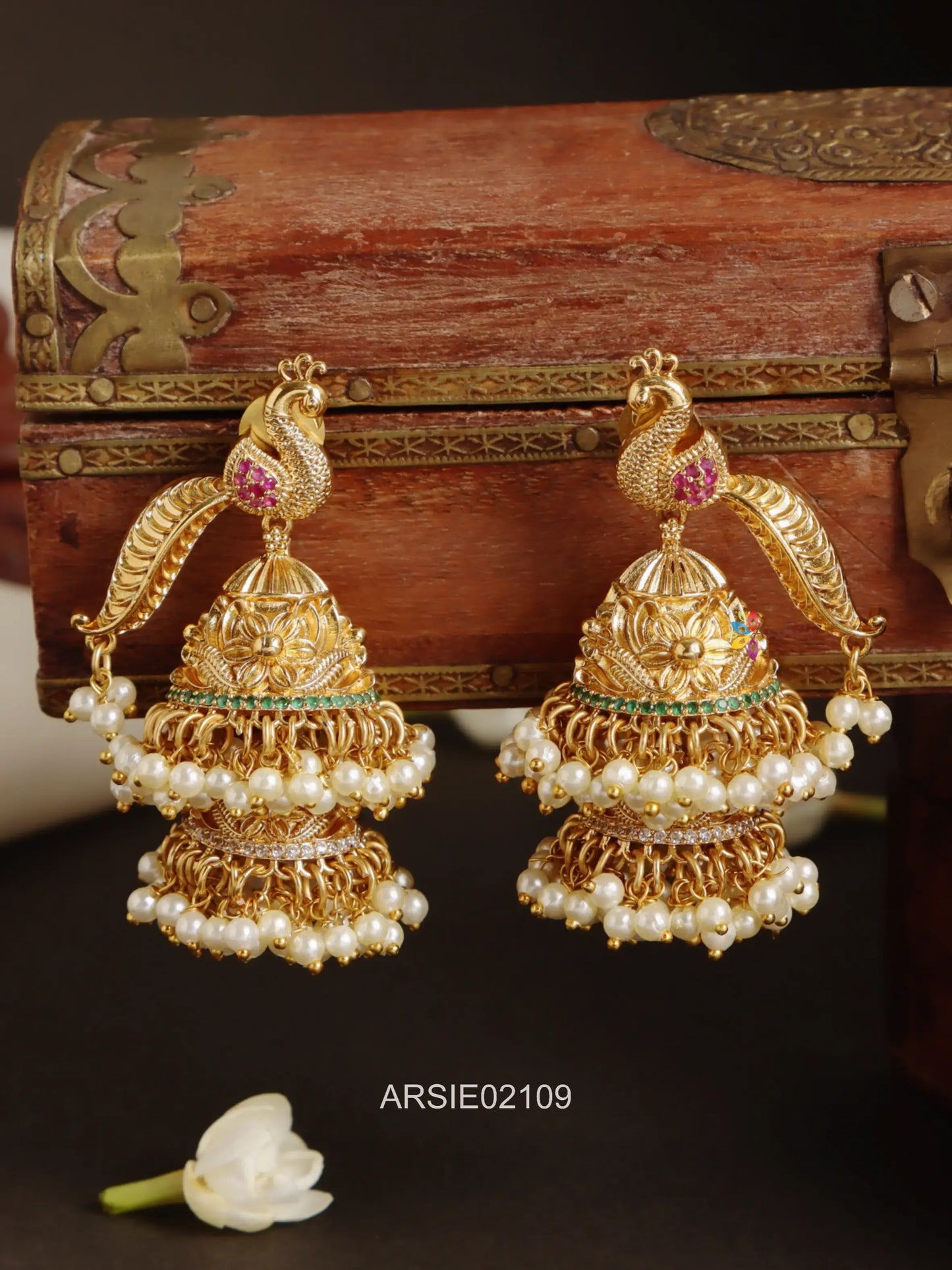 Peacock Double Layer Jhumka