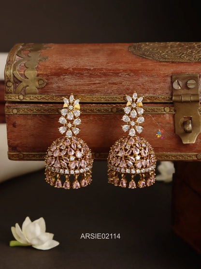White and Rose Gold Jhumka