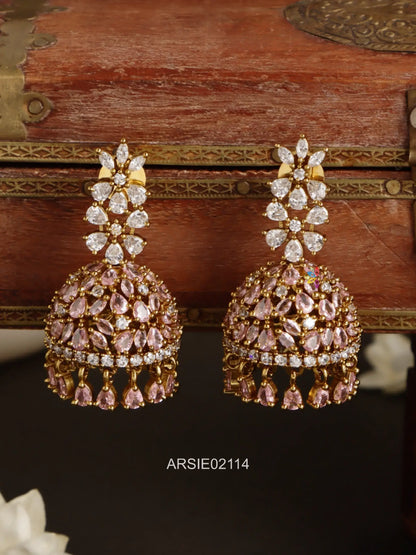 White and Rose Gold Jhumka