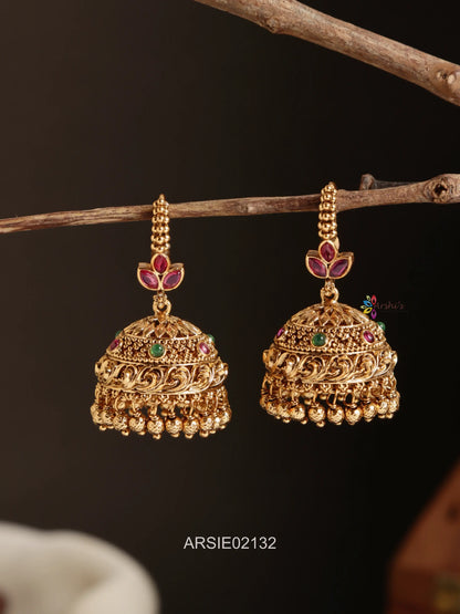 Antique Kemp Stone Hook Earrings