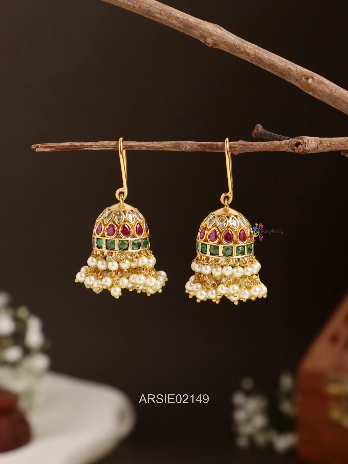 Kemp and Green Hoop Jhumka