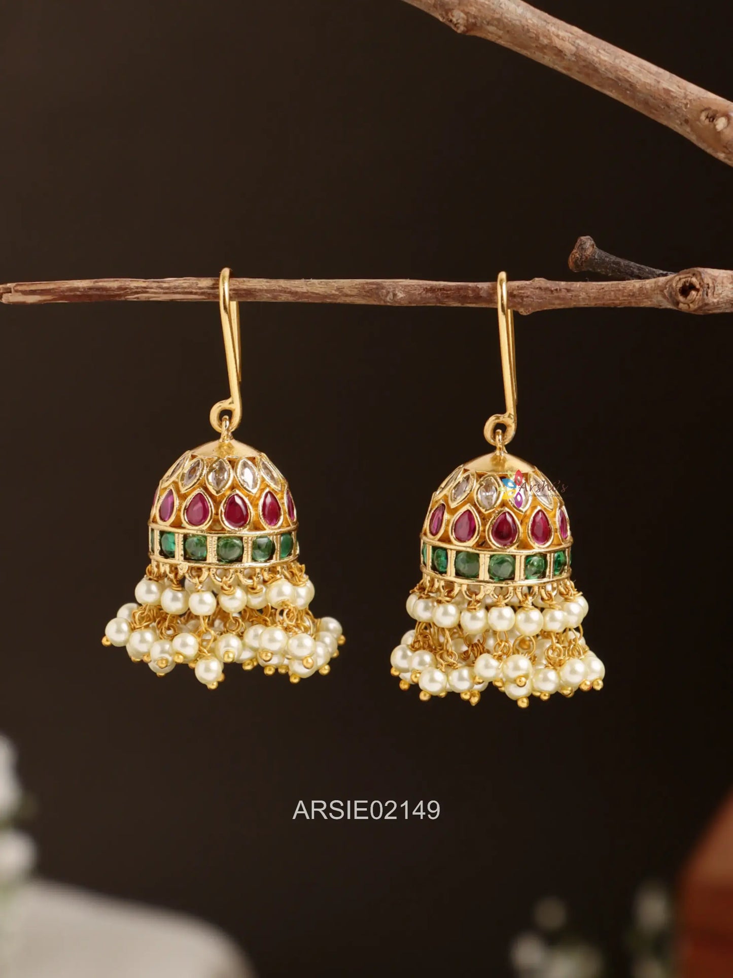 Kemp and Green Hoop Jhumka