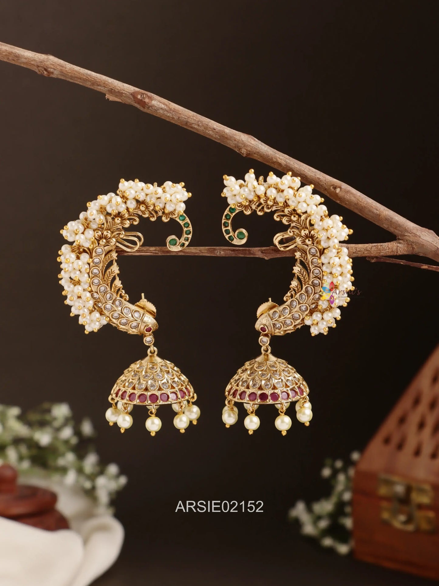 Floral Pearl Earcuffs