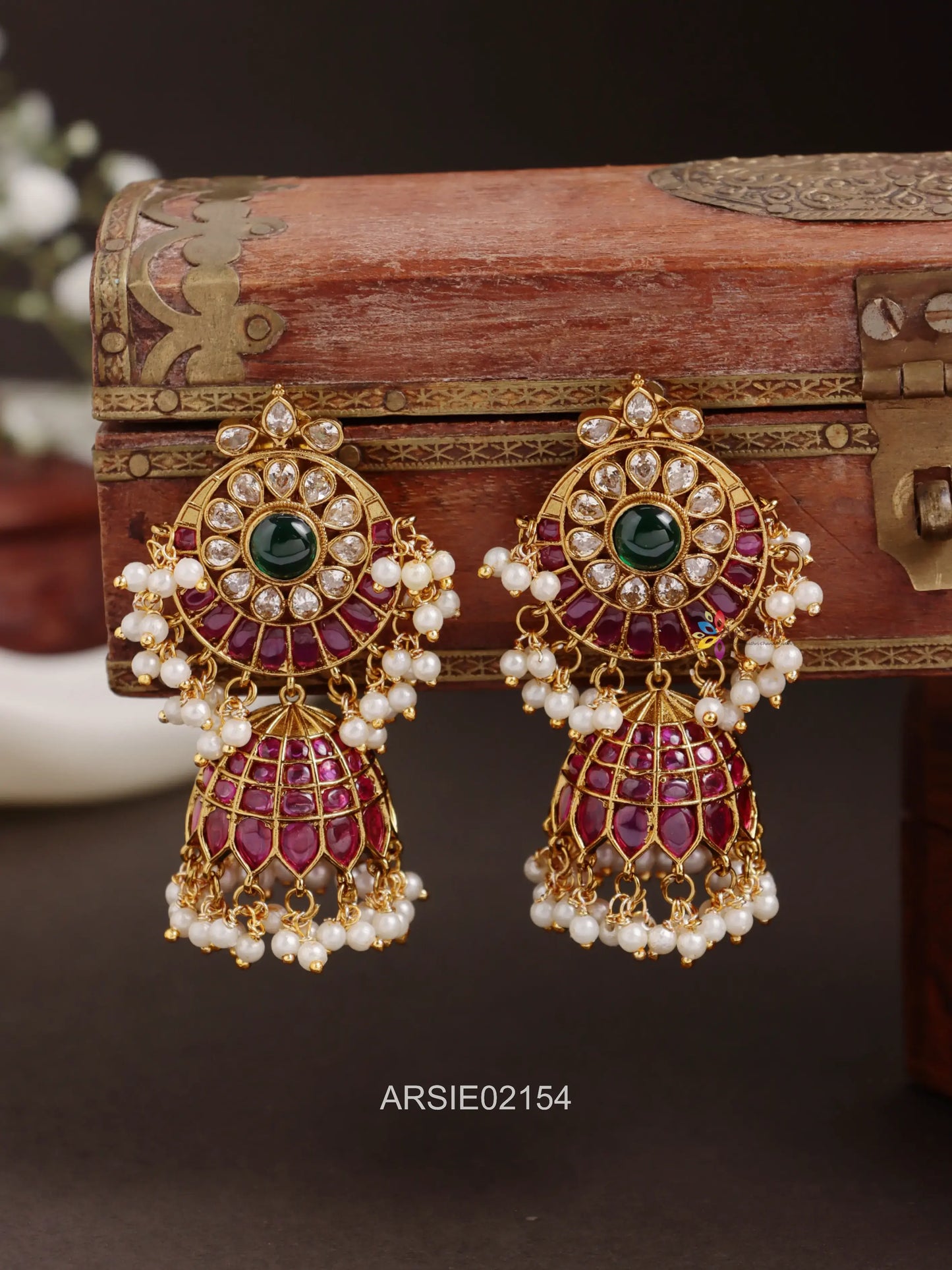 Multi Color Gold Tone Jhumka