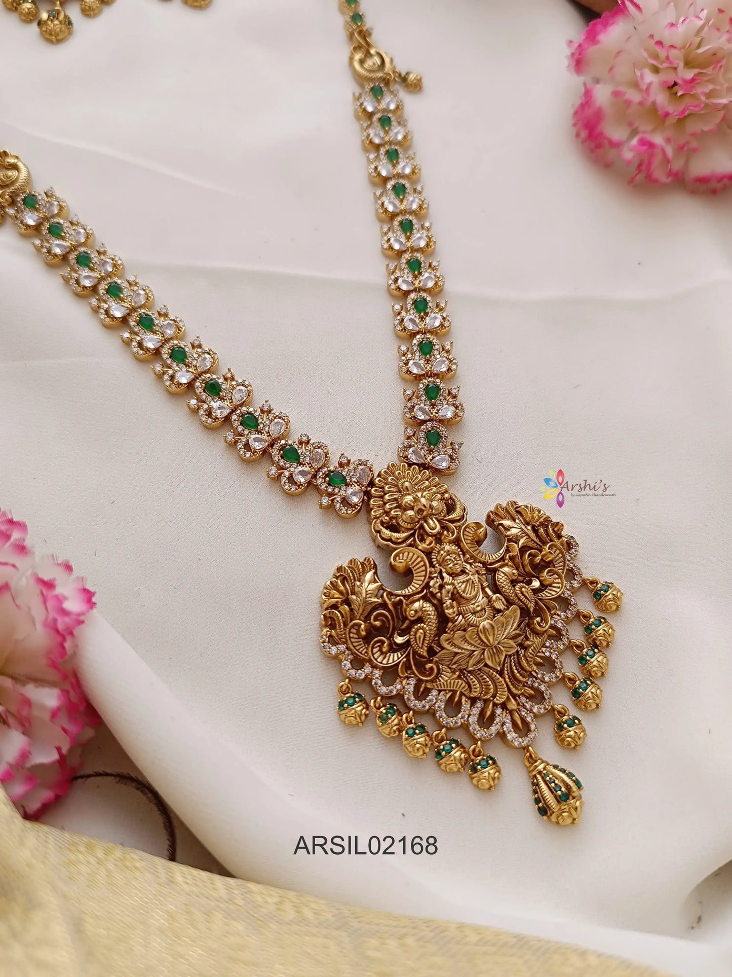 Lakshmi Pendant Stone Long Haram