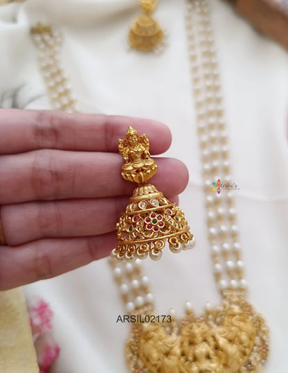 Lakshmi Pendant Three Layer Pearl Haram