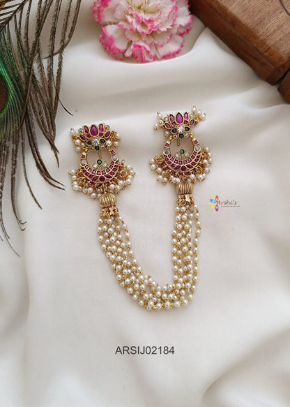 Lotus Design Pearl Layer Hair Brooch