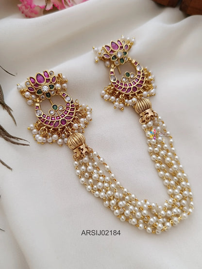 Lotus Design Pearl Layer Hair Brooch