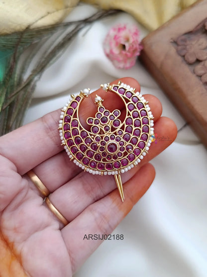 Kemp Stone Moon Hair Brooch