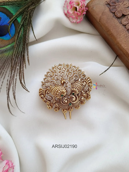 Peacock AD Stone Hair Brooch