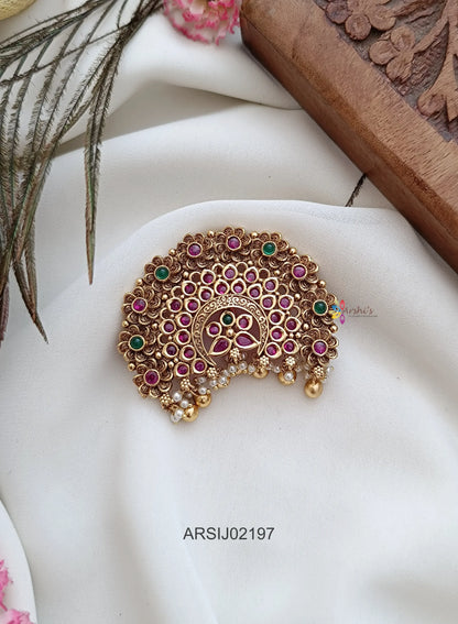 Flower Design Kemp Stone Hair Brooch