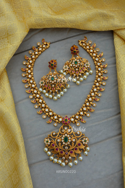 Beautiful Matt AD Necklace with Earrings