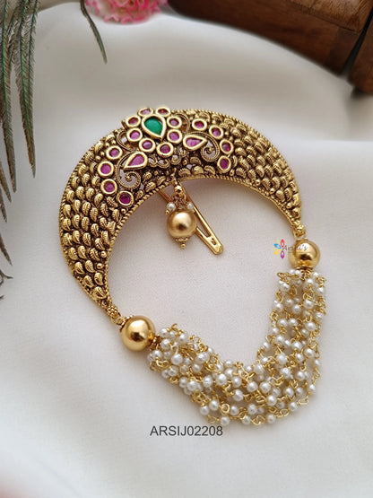 Half Moon Pearl Layer Hair Brooch