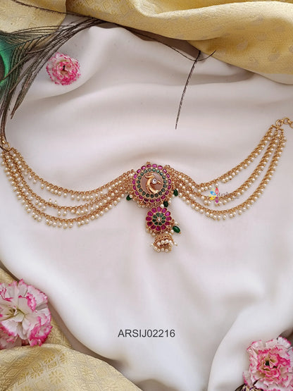 Peacock Pearl Layer Hair Brooch