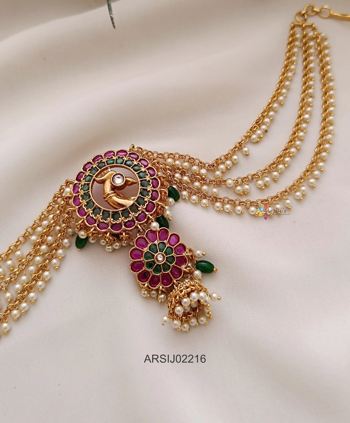 Peacock Pearl Layer Hair Brooch