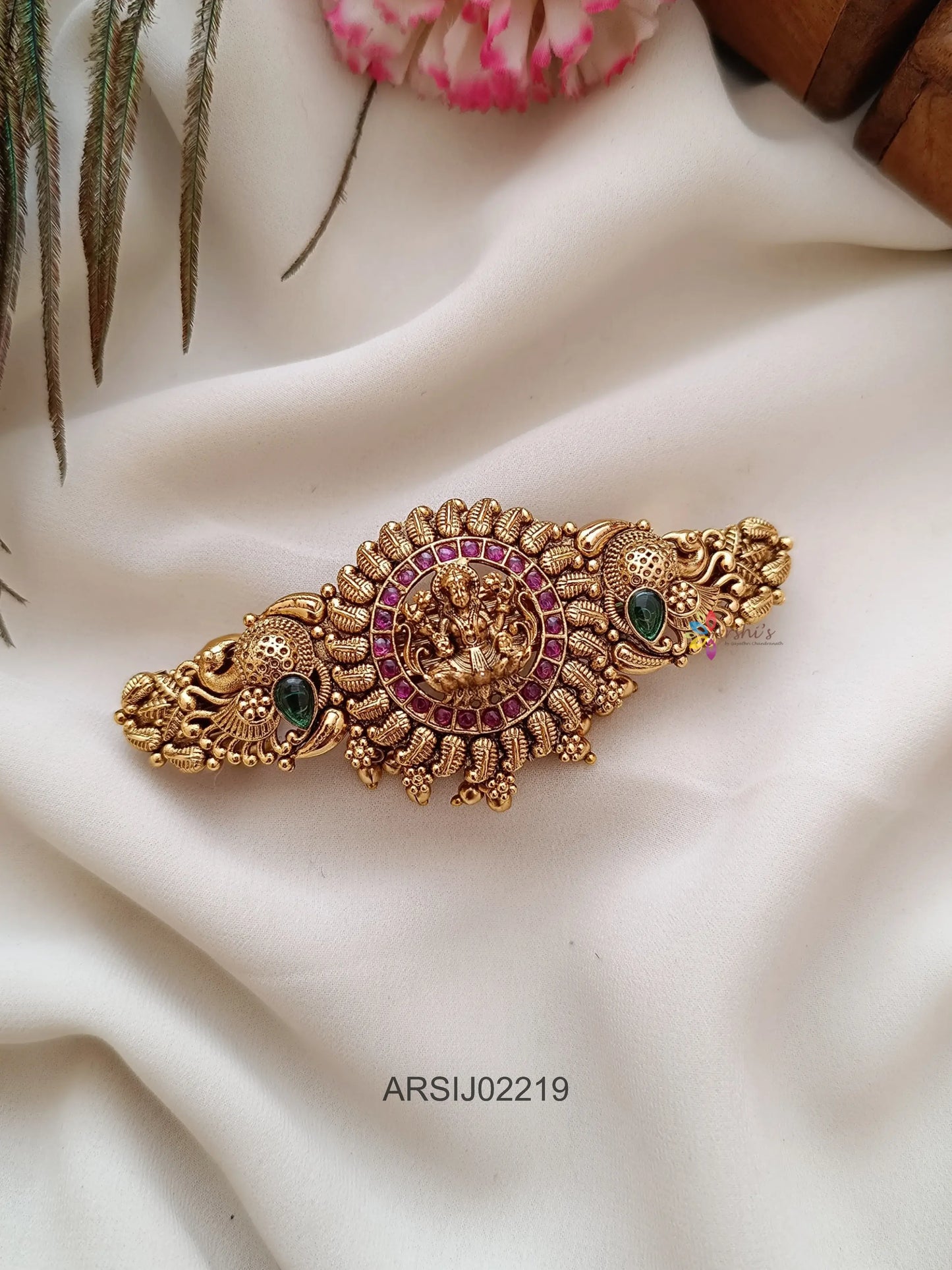 Temple Kemp Stone Mango Design Hairclip