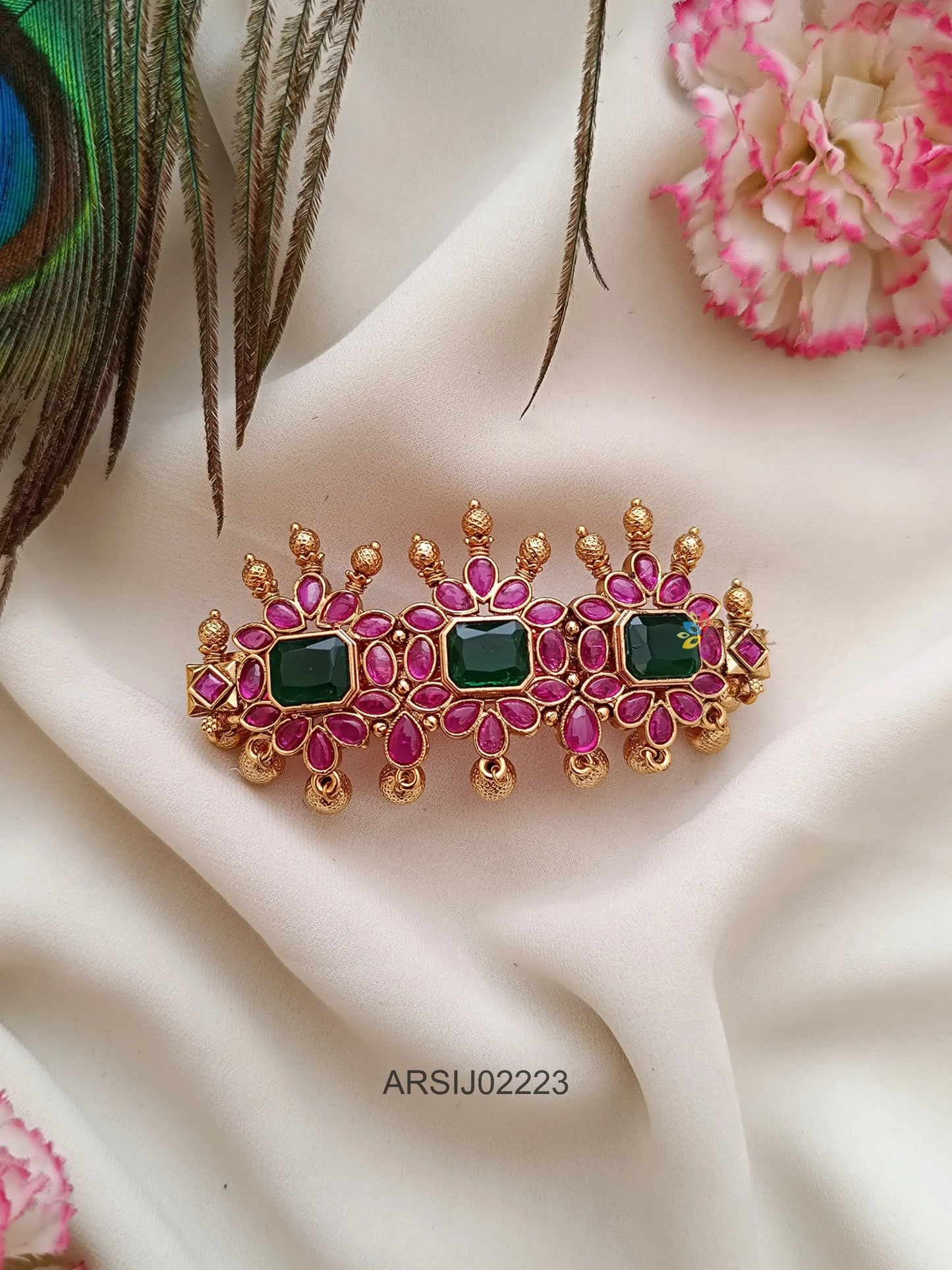 Kemp and Emerald Stone Hairclip