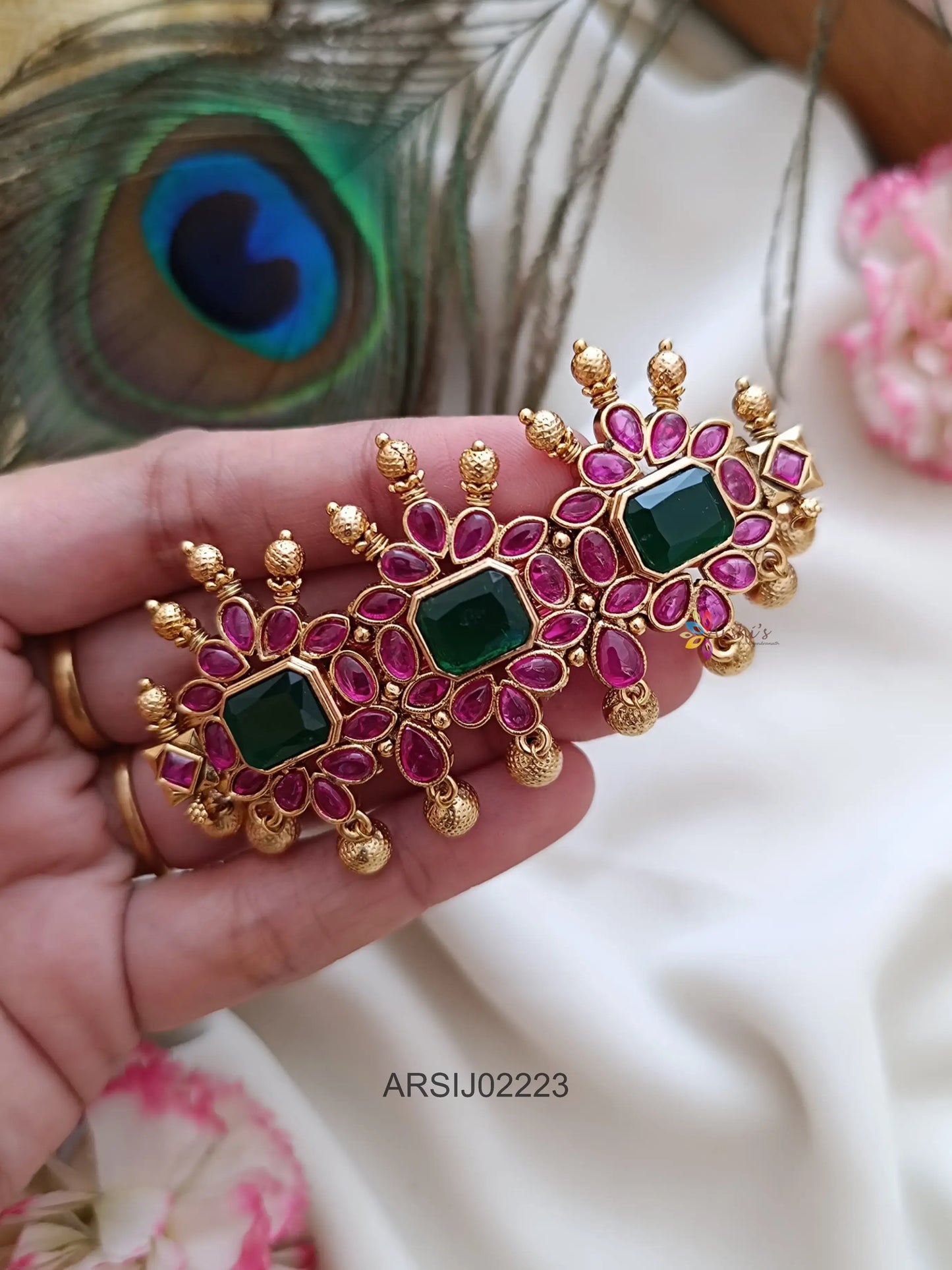 Kemp and Emerald Stone Hairclip