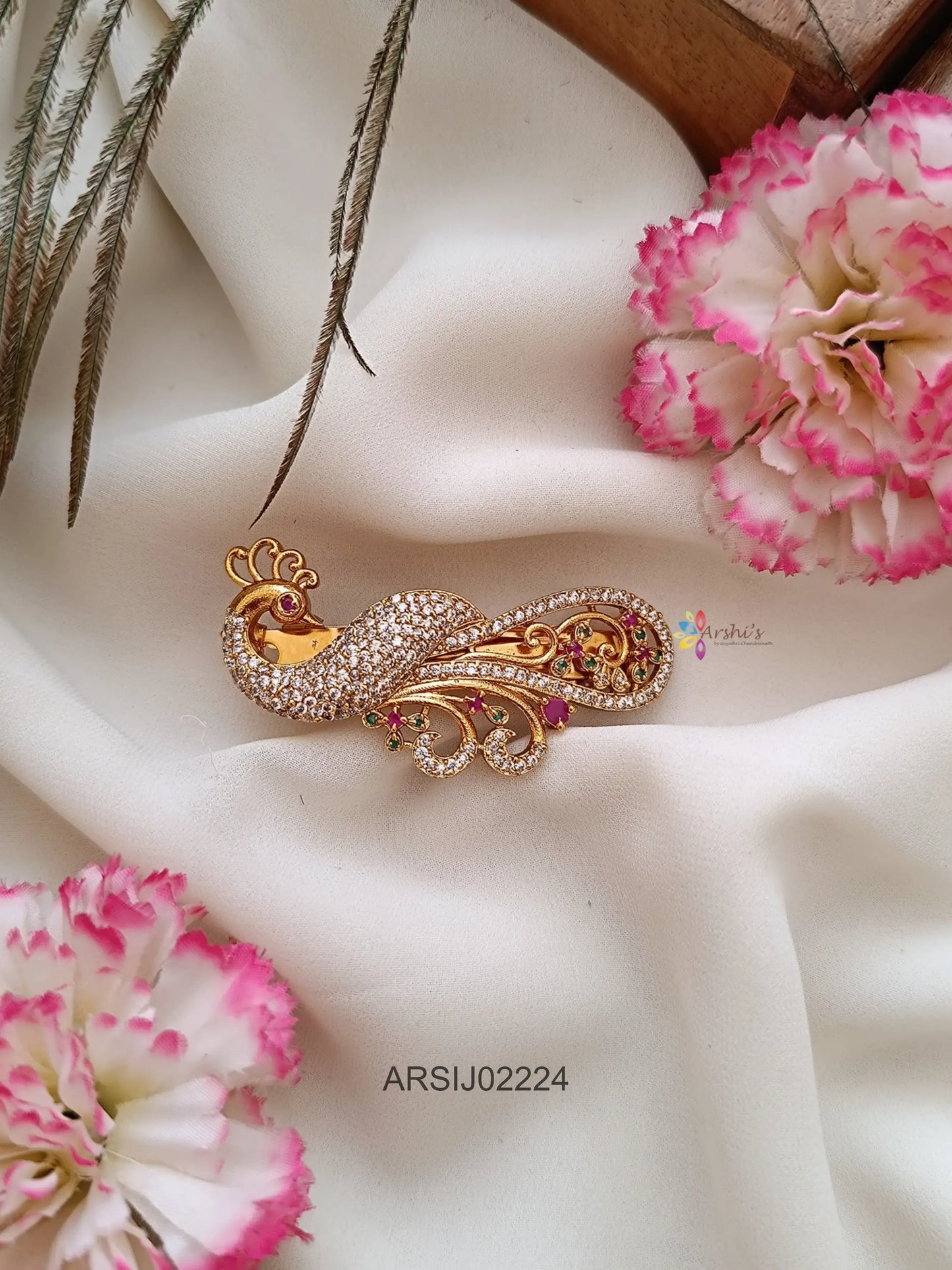 Big Peacock Design Hairclip