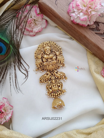 Antique Temple Design Small Pearl Drop Hairbrooch