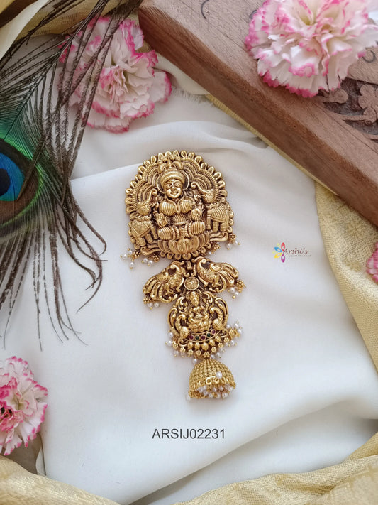 Antique Temple Design Small Pearl Drop Hairbrooch