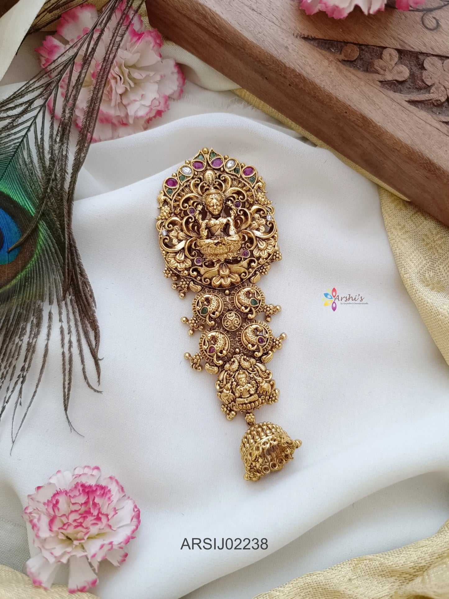 Lakshmi Peacock Design Hairbrooch