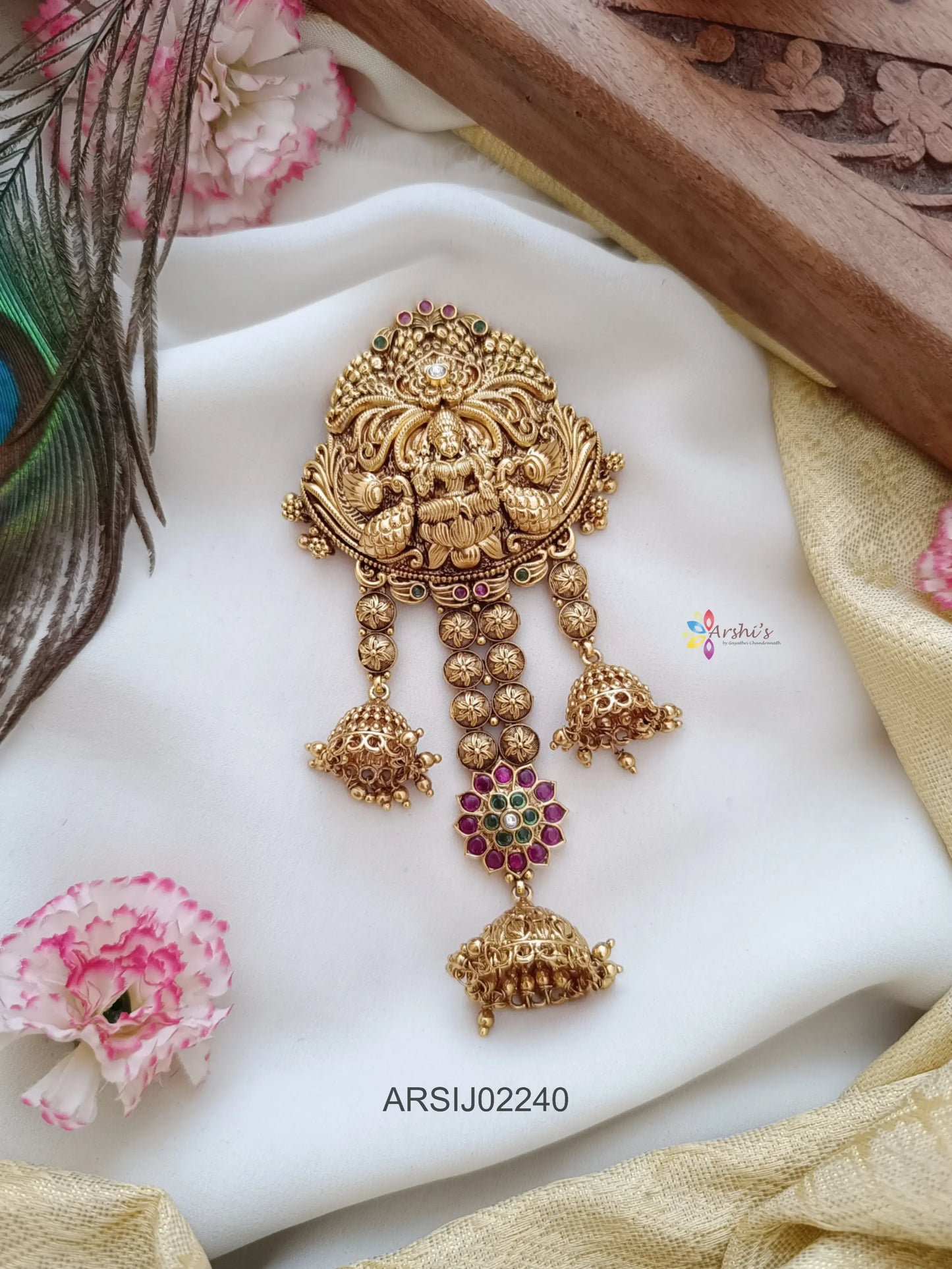 Lakshmi Peacock Jhumki Hairbrooch
