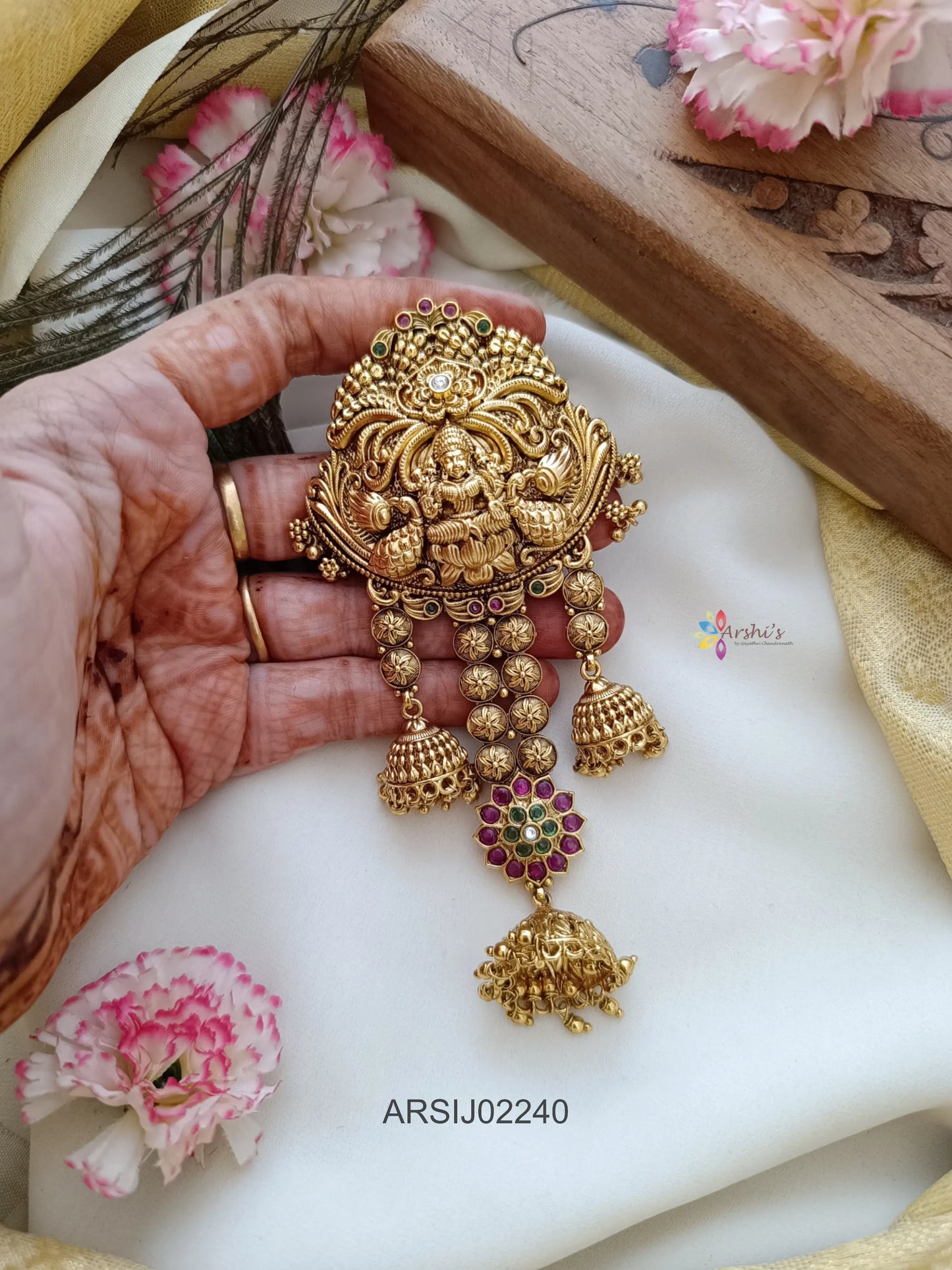 Lakshmi Peacock Jhumki Hairbrooch