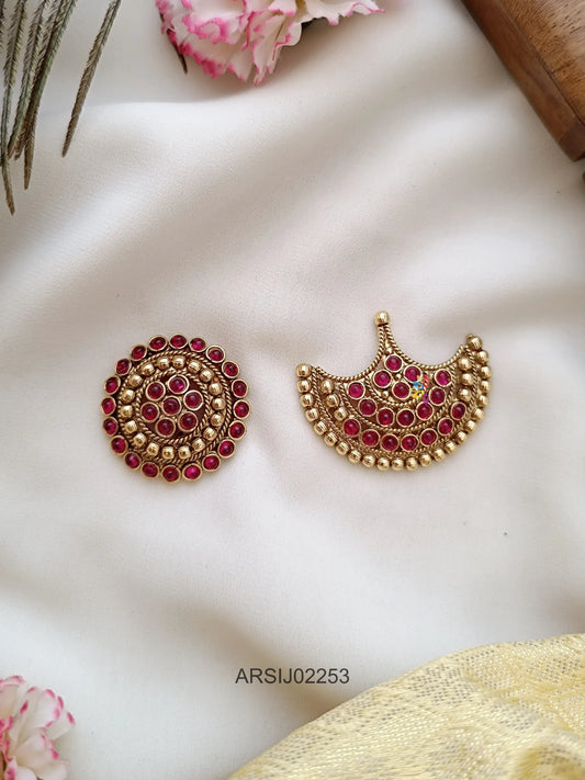 Sun and Moon Kemp Stone Hairbrooch