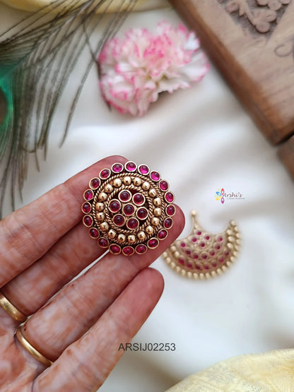 Sun and Moon Kemp Stone Hairbrooch