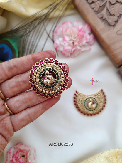 Peacock Sun and Moon Hairbrooch