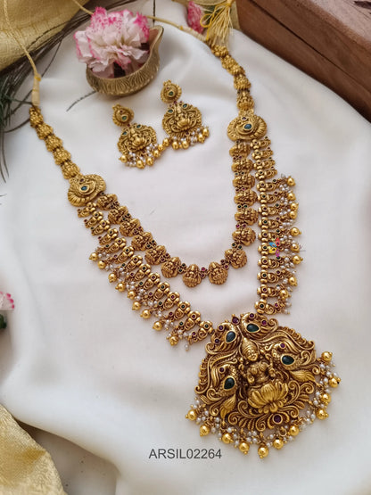 Two Later Lakshmi Pendant Gold Bead Haram