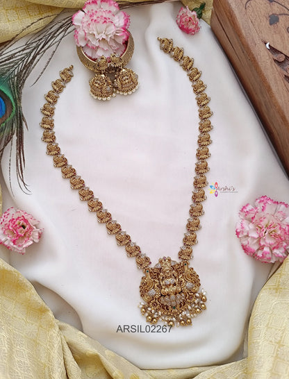 Peacock Design Lakshmi Pendant Haram