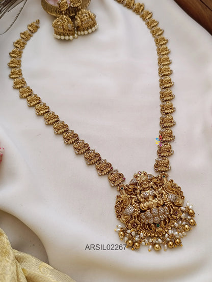 Peacock Design Lakshmi Pendant Haram