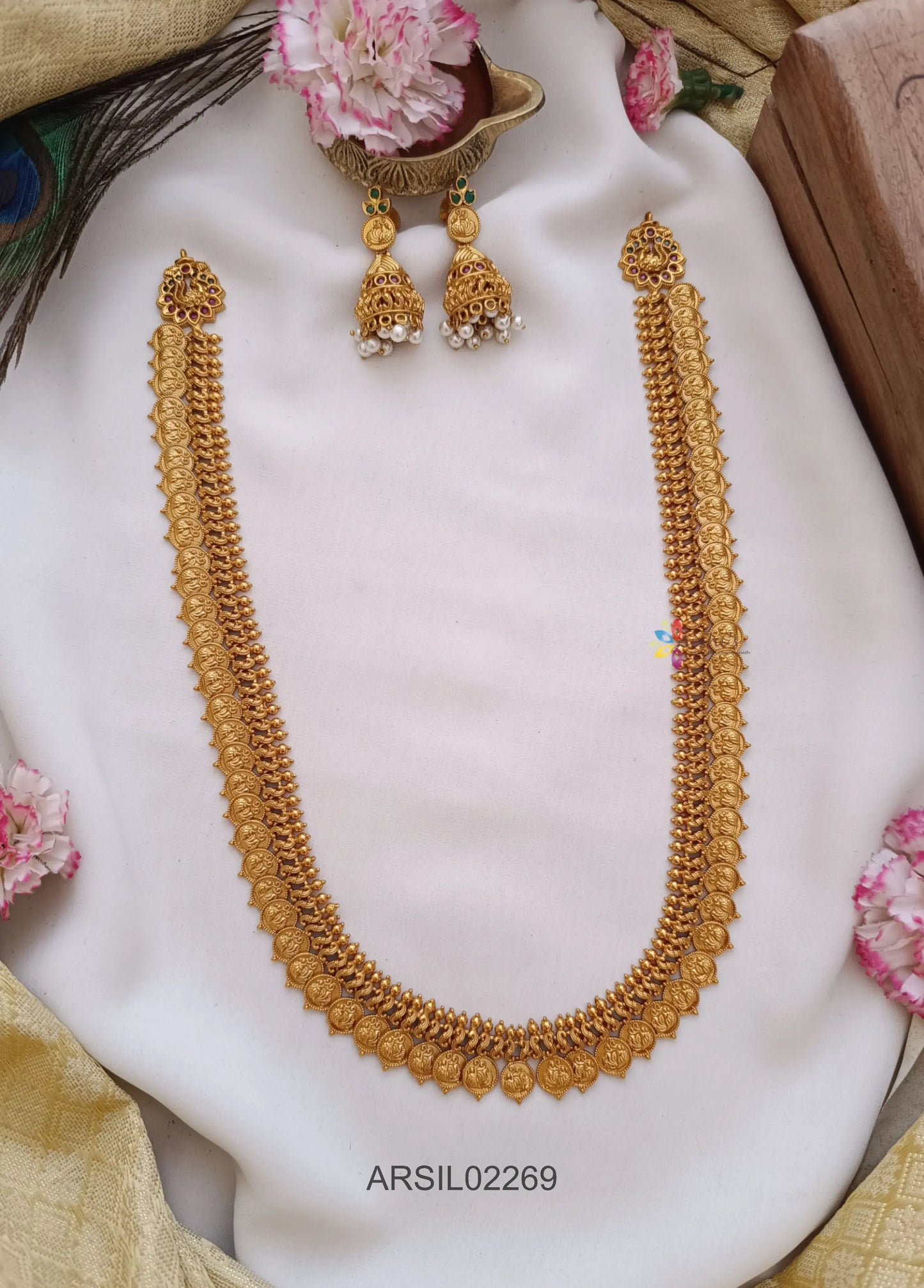 Antique Finish Plain Lakshmi Coin Haram