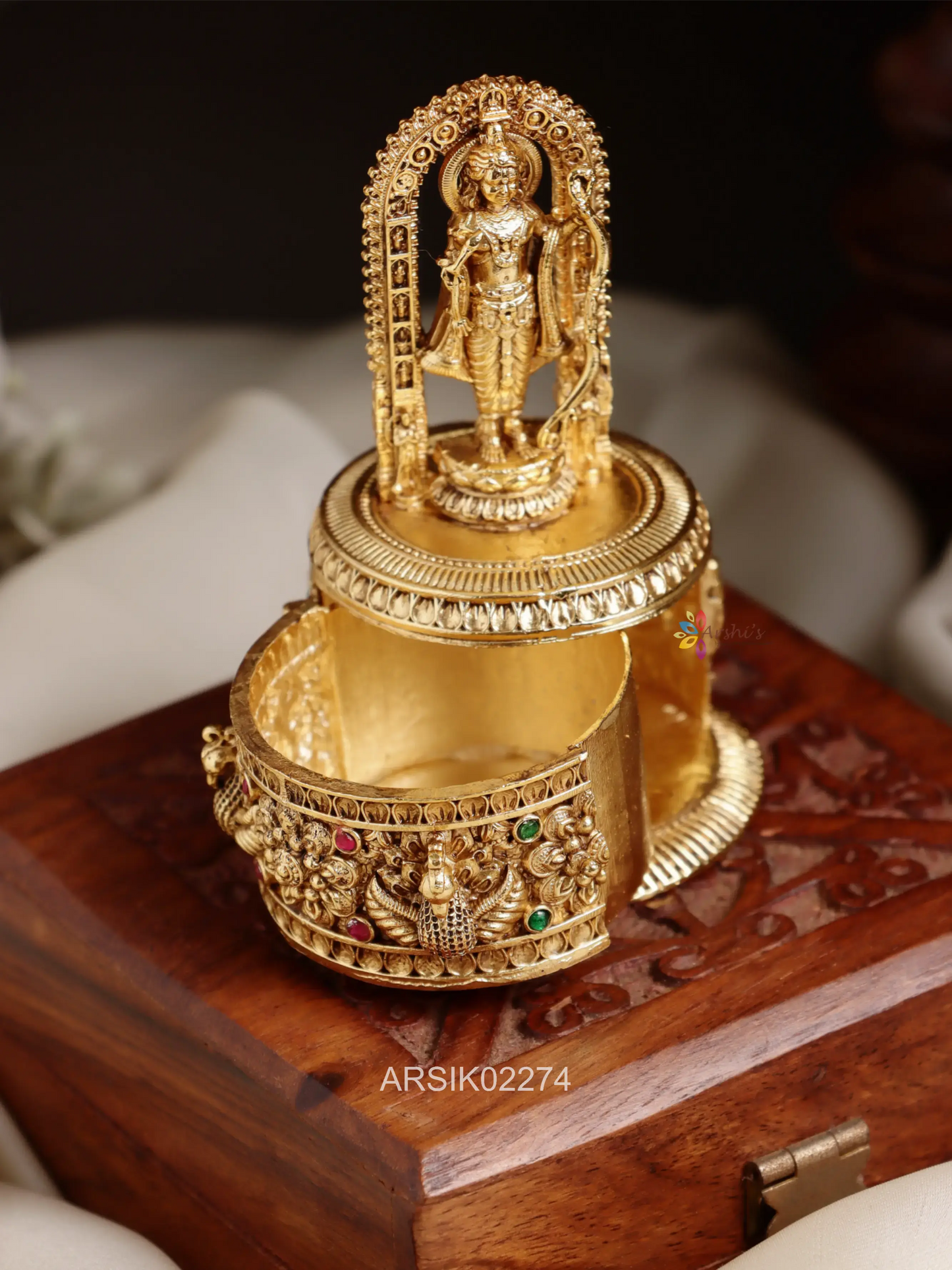Antique Lord Rama Kumkum Box